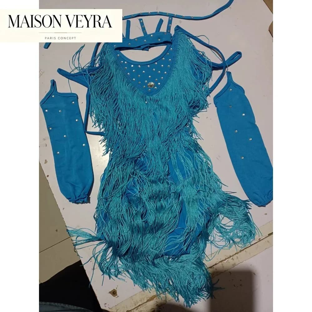 Performance Costume Cha Cha Samba Latin Dance Wear Girl Children Dress Clothing Kids Clothes Competition Uniform Latin Dress