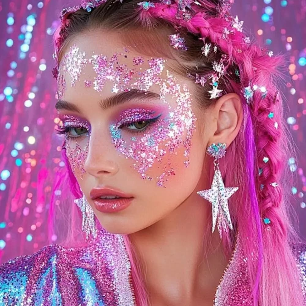 Paillettes in gel glitterato Chameleon, paillettes illuminanti a lunga durata, decorazioni per il trucco del viso, paillettes per il trucco del viso facili da usare