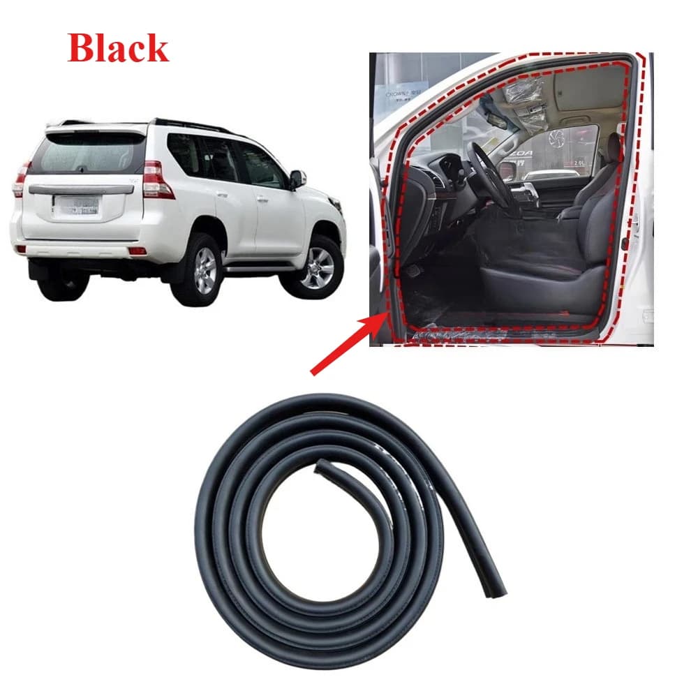 1 pezzo di gomma nera per porta per Land Cruiser Prado LCP150 2010-2022 Striscia di tenuta antipioggia Guarnizione per telaio porta 62332-0G010-A1