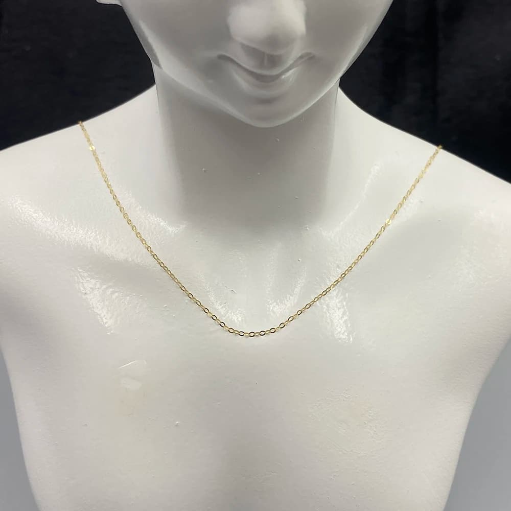 Sinya Hot Sale 18k Au750 Gold Fine Jewelry Women Ladies Moms Gift Light Weight High Quality Clavicle Shine O Chain Necklace