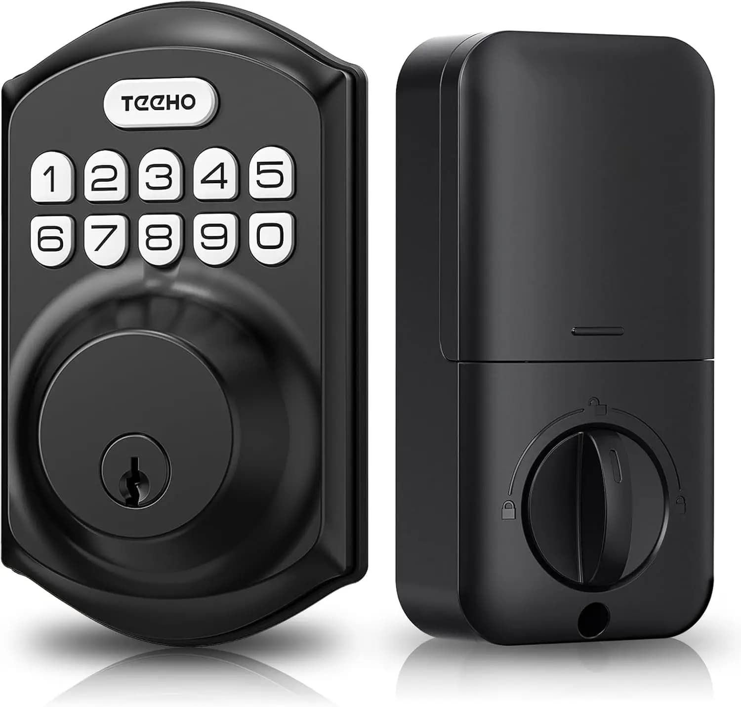 Serratura Intelligente per Porta con Tastierino, Chiusura Automatica, Facile Installazione in Nero Opaco