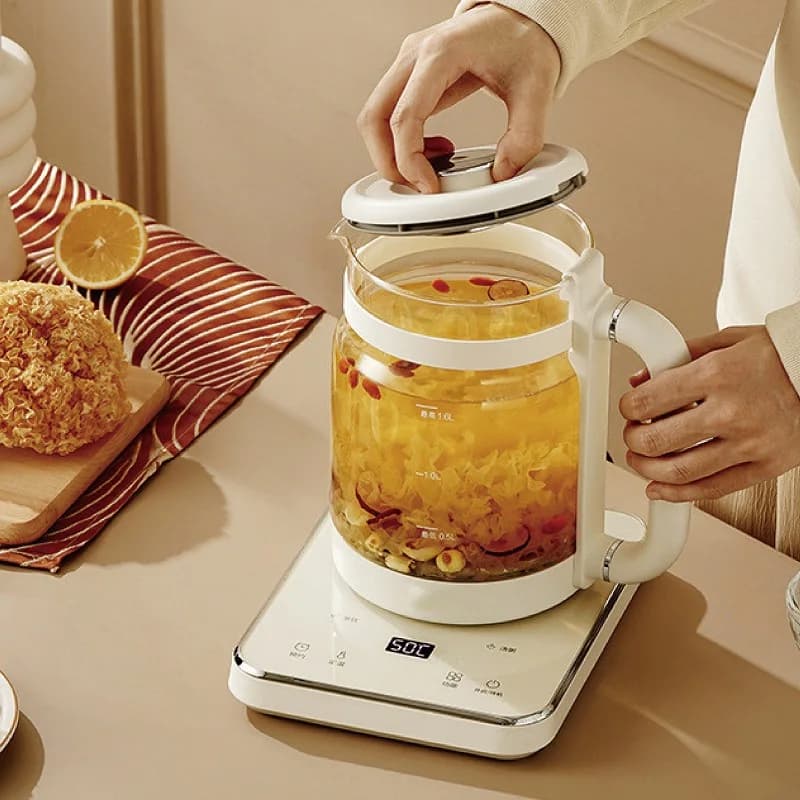 1.6L Electric Kettle Temperature Control Health Kettle Appointment Glass Flower Tea Kettle Multifunctional Tea Making Machine