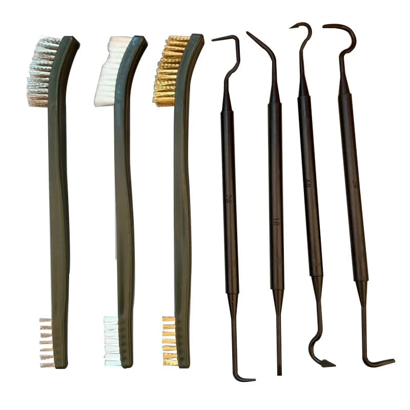 3/4/7 pezzi 1 set spazzola metallica foro nylon universale doppia kit di strumenti di pulizia per pistola da caccia fucile tattico pistola asta a mano pulitore