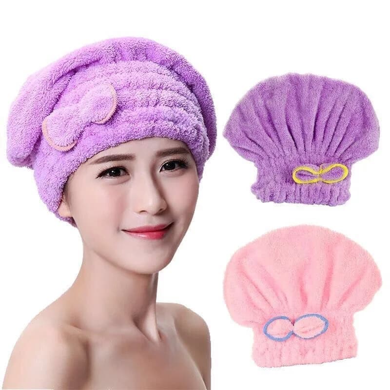 Quick Drying Microfiber Bathroom Towel Spa Bowknot Wrap Towel Cap bathroom accessories headphones for women design shower headset