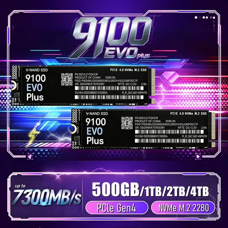 9100EVO Plus NVMe M.2 2280 SSD 500GB 1TB 2TB 4TB 7300MBs TLC NAND high speed storage for PS5 laptop desktop low power