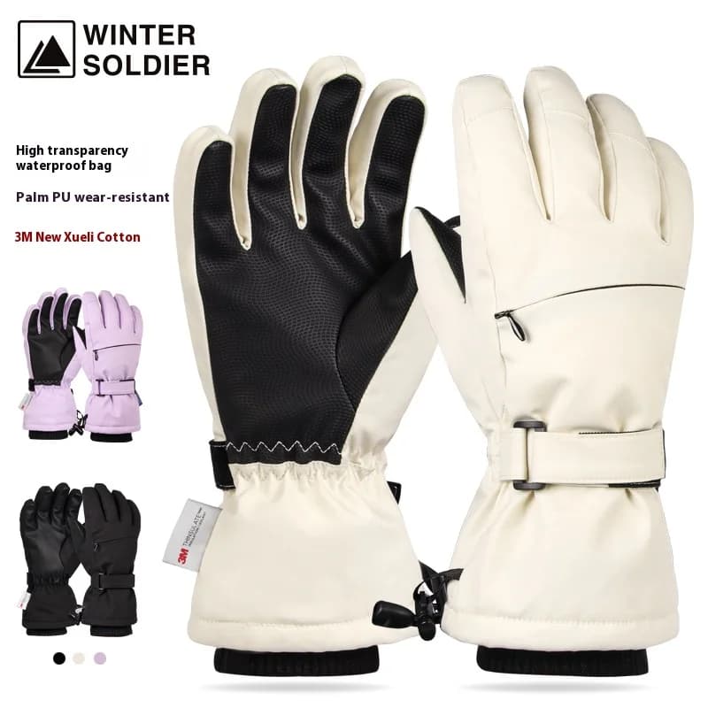 (S-XL) Guanti da sci invernali da uomo e da donna Guanti da snowboard touchscreen impermeabili Guanti da ciclismo antivento caldi da equitazione per moto