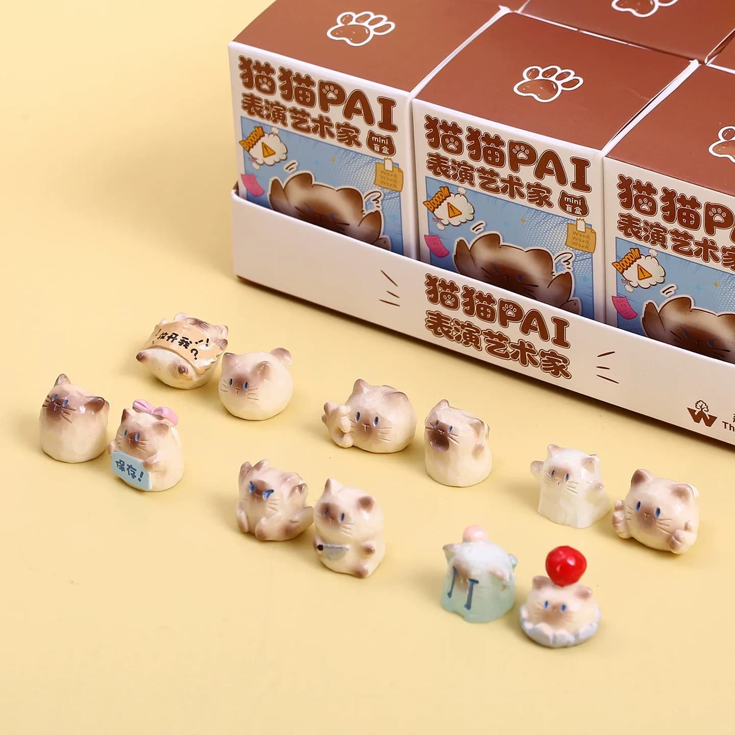 Cat Pai Performing Artist Series Mini Blind Box Home Decoration Ornaments Cute Different Postures Cat Model Mystery Box Fun Gift