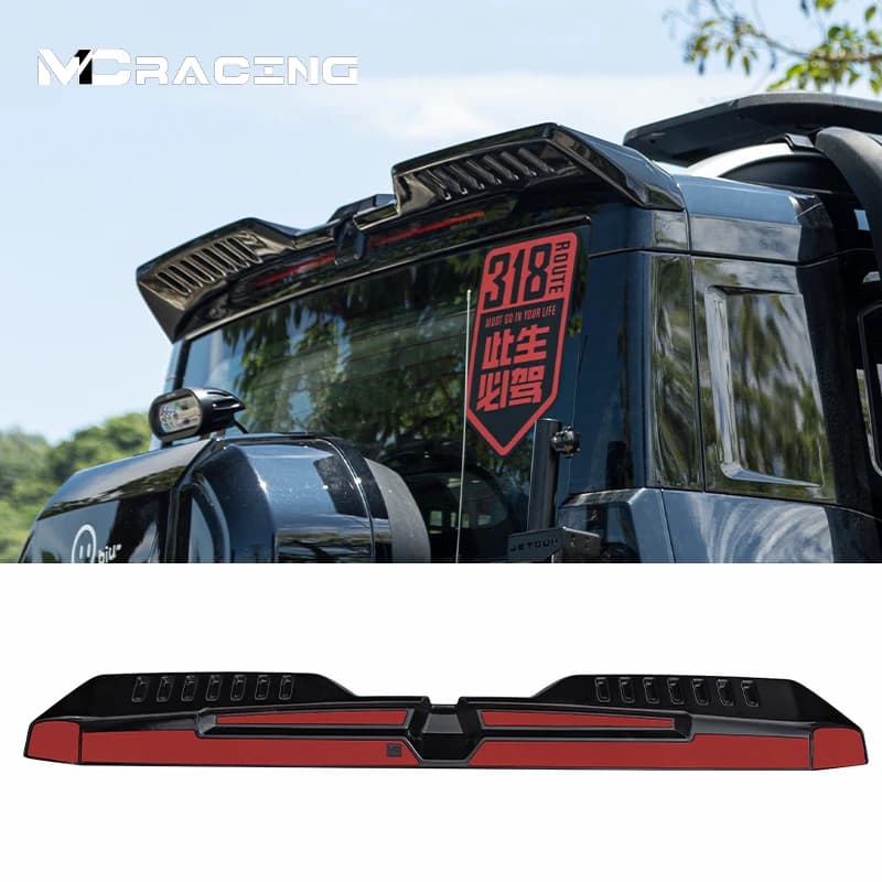 Spoiler sportivo classico MC racing per cherry Jetour Traveller T2 2023 2024 tetto ad ala posteriore fisso wind wing aspetto T2 body kit