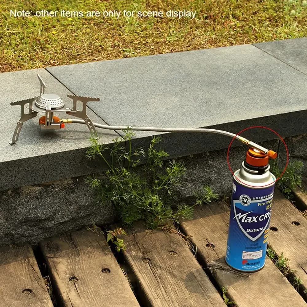 Camping Stove for Outdoors with Self-locking Conversion Head for Flat Tanks, Multifunctional