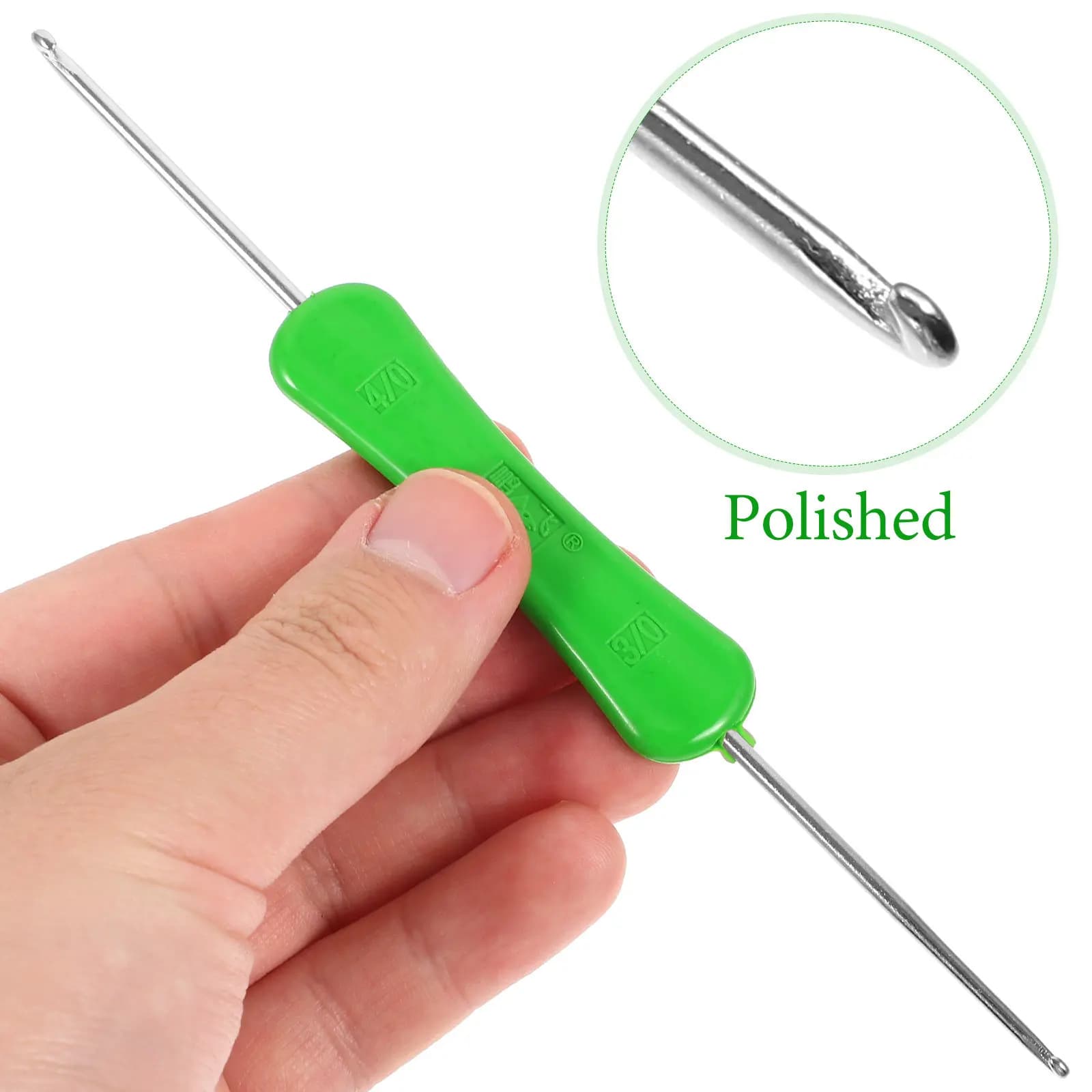 20Pcs Double End Crochet Hooks Stainless Steel Plastic Crochet Hooks Set Smooth Surface No Tangling Ideal for Knitting