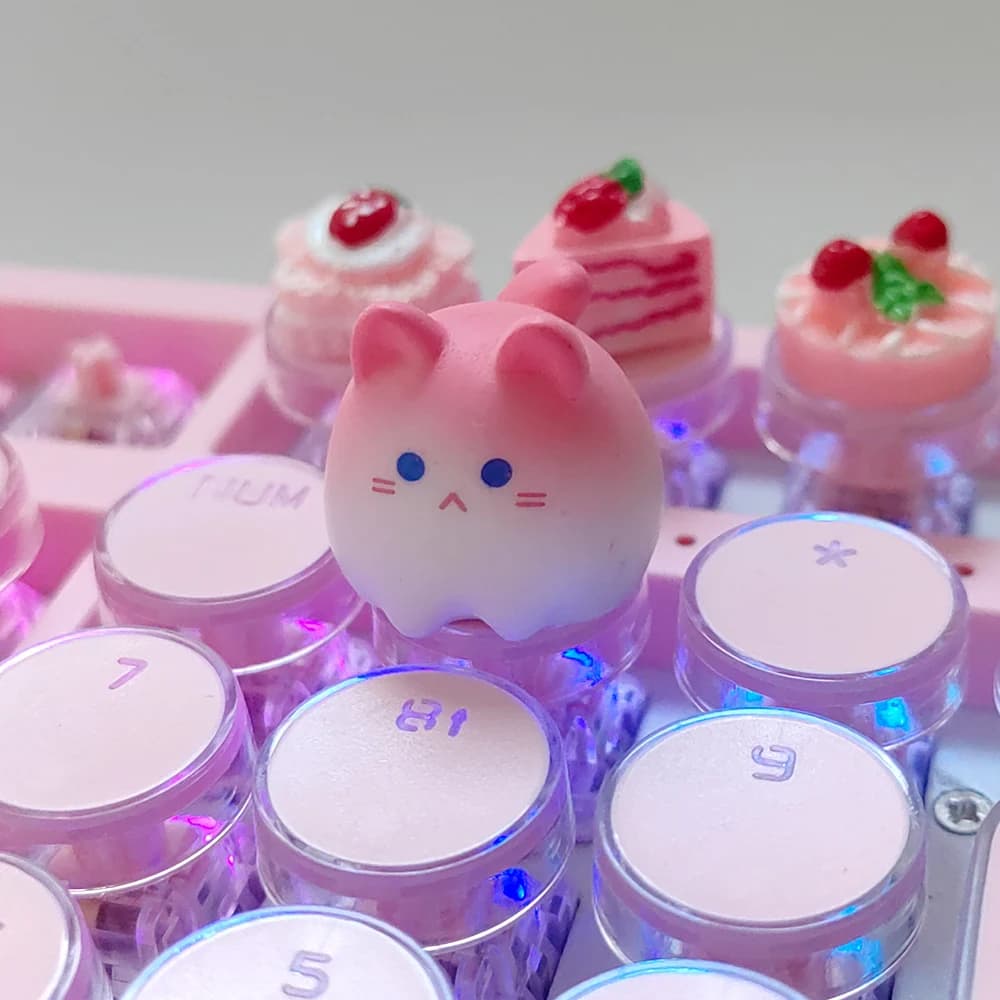 Copritasti originali gatto rosa carino OEM altezza PBT Keycap Cherry Profilo Copritasti artigianali per copritasti tastiera meccanica Regali giocatori