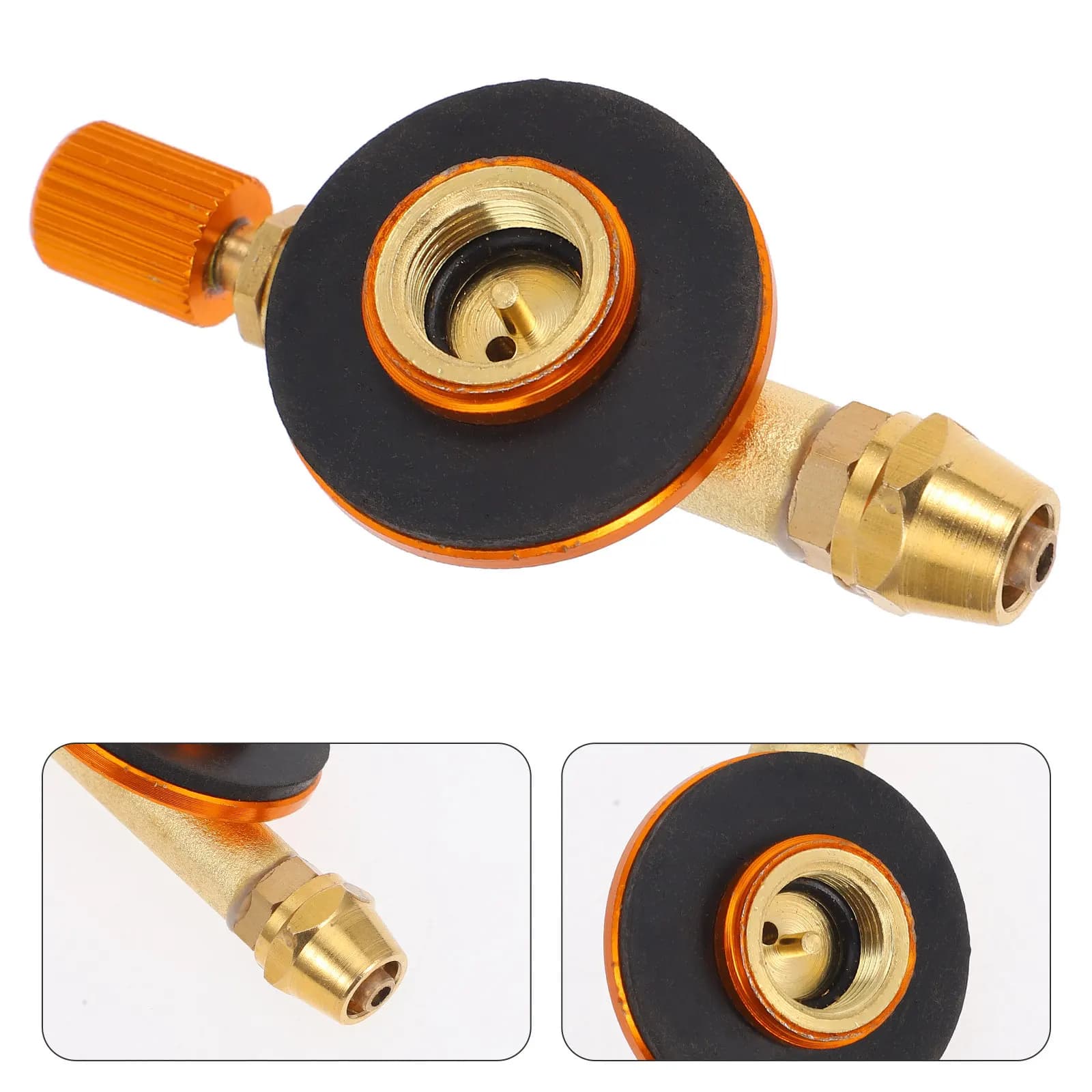 Universal adapter for charging 6x4mm flat cylinder, gas transfer valve for camping stove, butane propane cylinder, outdoor stove