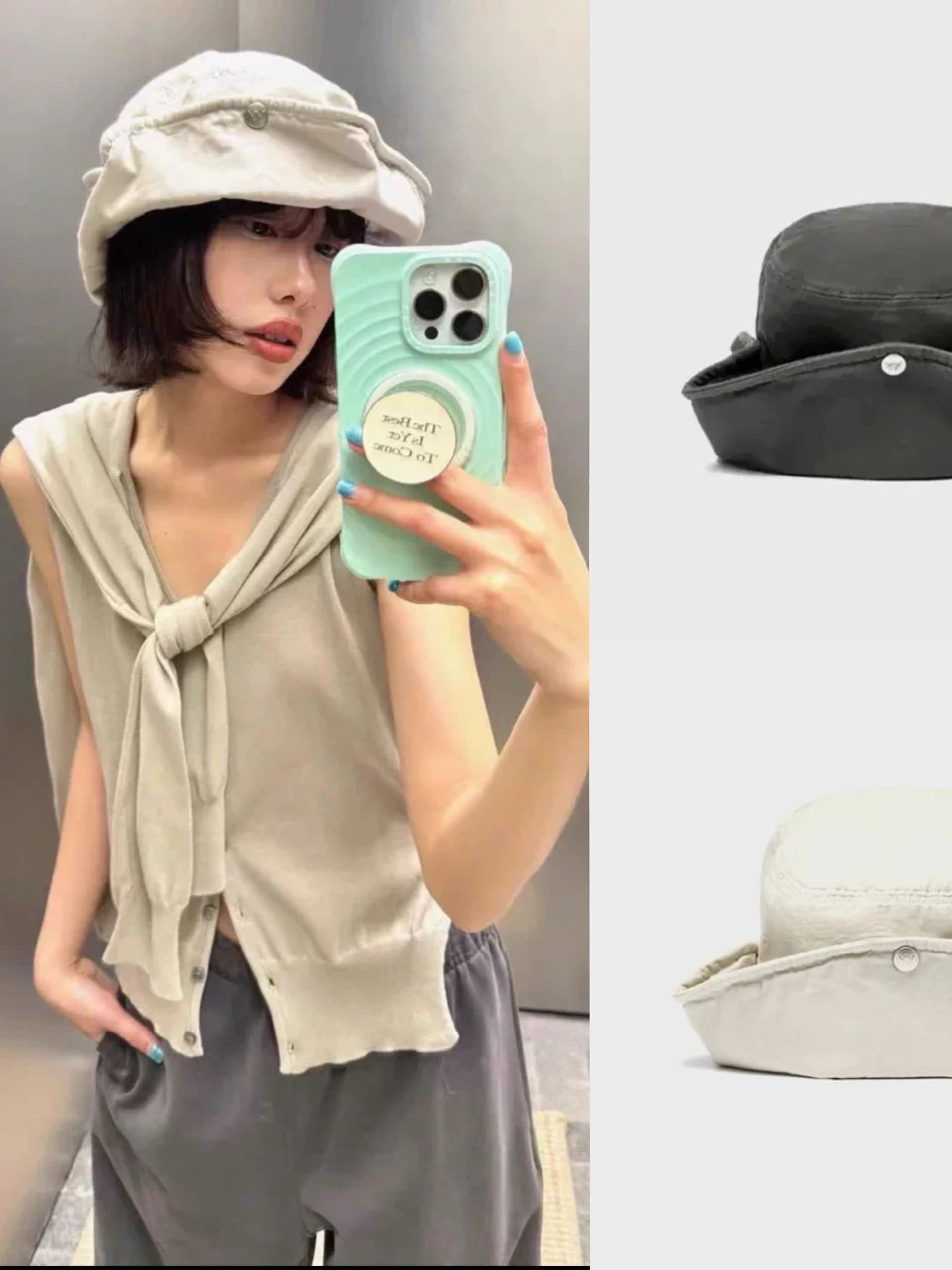 Retro Washed Fisherman Hat Adjustable Large Brim Sunshade Outdoor Cap Foldable Windproof Cotton Unisex Spring Summer Autumn