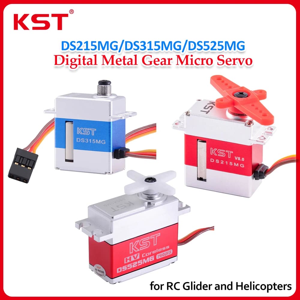 KST DS215MG/ DS315MG /DS525MG V8.0 Micro servo digitale con ingranaggi in metallo per aliante e elicotteri RC Parti fai da te