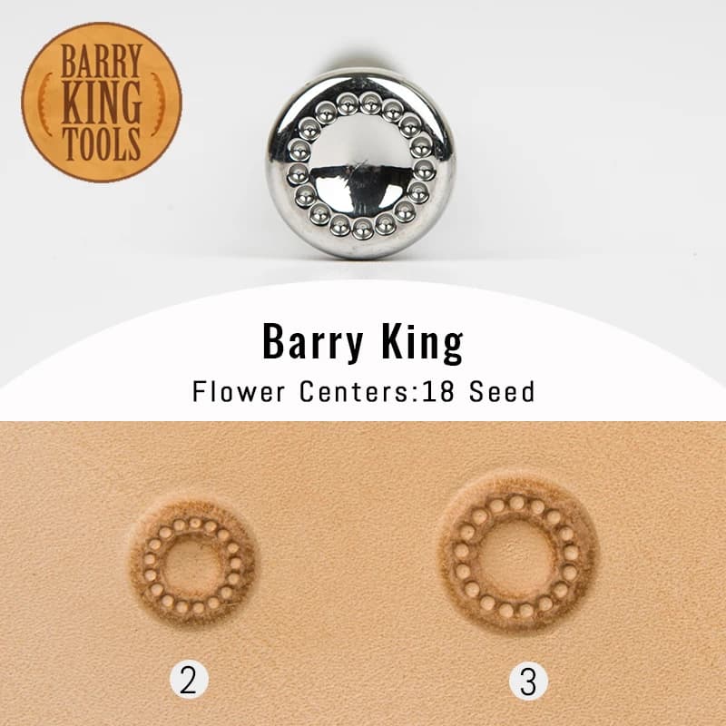 BARRY KING TOOLS tool for leather carving 18 stamps flower centers for semi-manufactured engraving tool