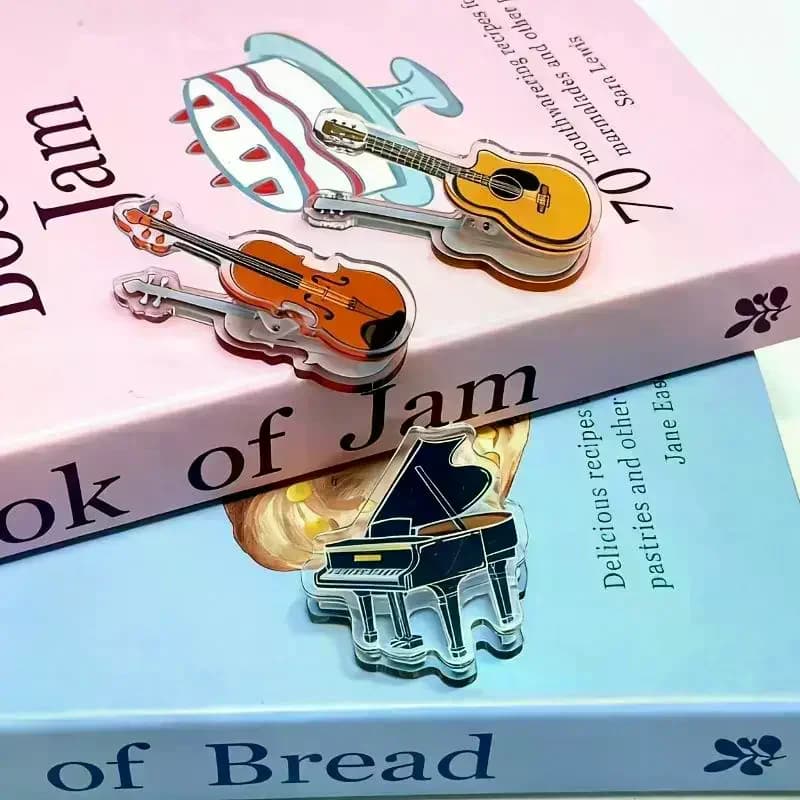5Pcs Music Clip Mini Clip Acrylic Secure Page Marker Piano Book Music Clip Piano Playing Aid
