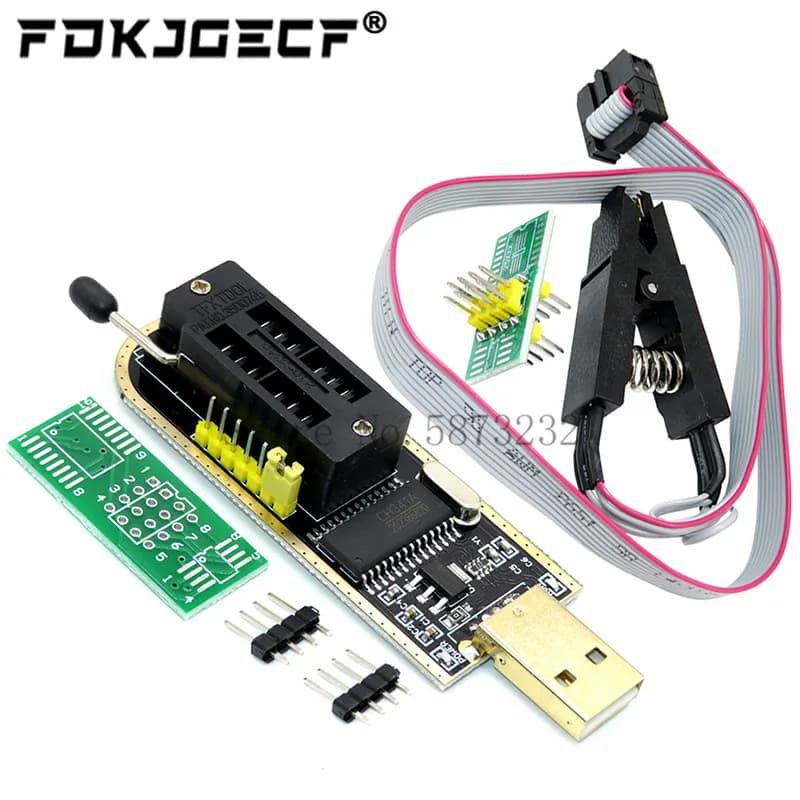 CH341A 24 25 Serie EEPROM Flash BIOS Programmatore USB Modulo + SOIC8 SOP8 Clip di Prova Per La EEPROM 93CXX / 25CXX / 24CXX KIT FAI DA TE