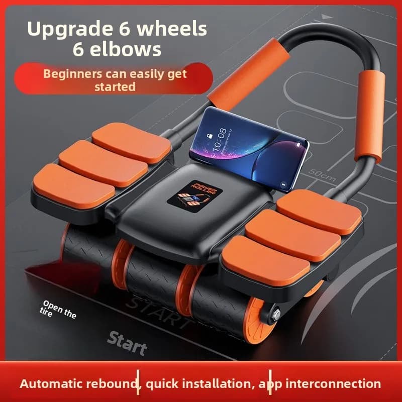 6 Rounds of Automatic Rebound Elbow Support Ab Roller Training Equipment, 6 Elbow Support Roll Abdominal Exercise Equipment