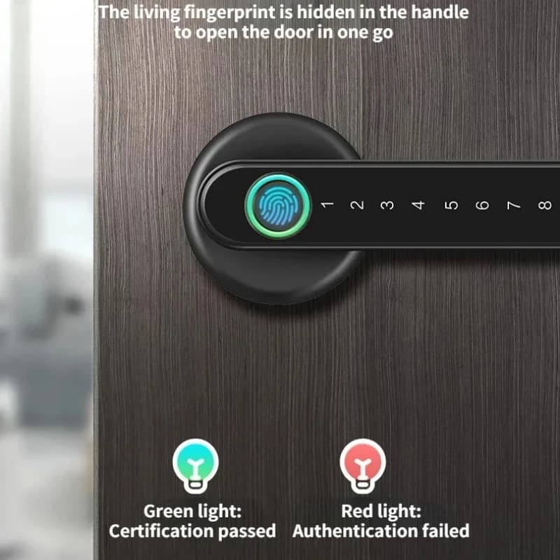 Tuya Smart Fingerprint Door Lock, Biometric Keyless Entry Lock with APP Remote Control, Password Access for Home Office Indoor