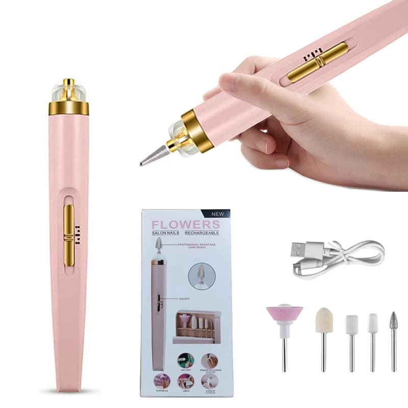 Trapano elettrico per smalto 5 in 1 con mini strumenti per penna elettrica portatile leggera per manicure per rimozione gel pulidora