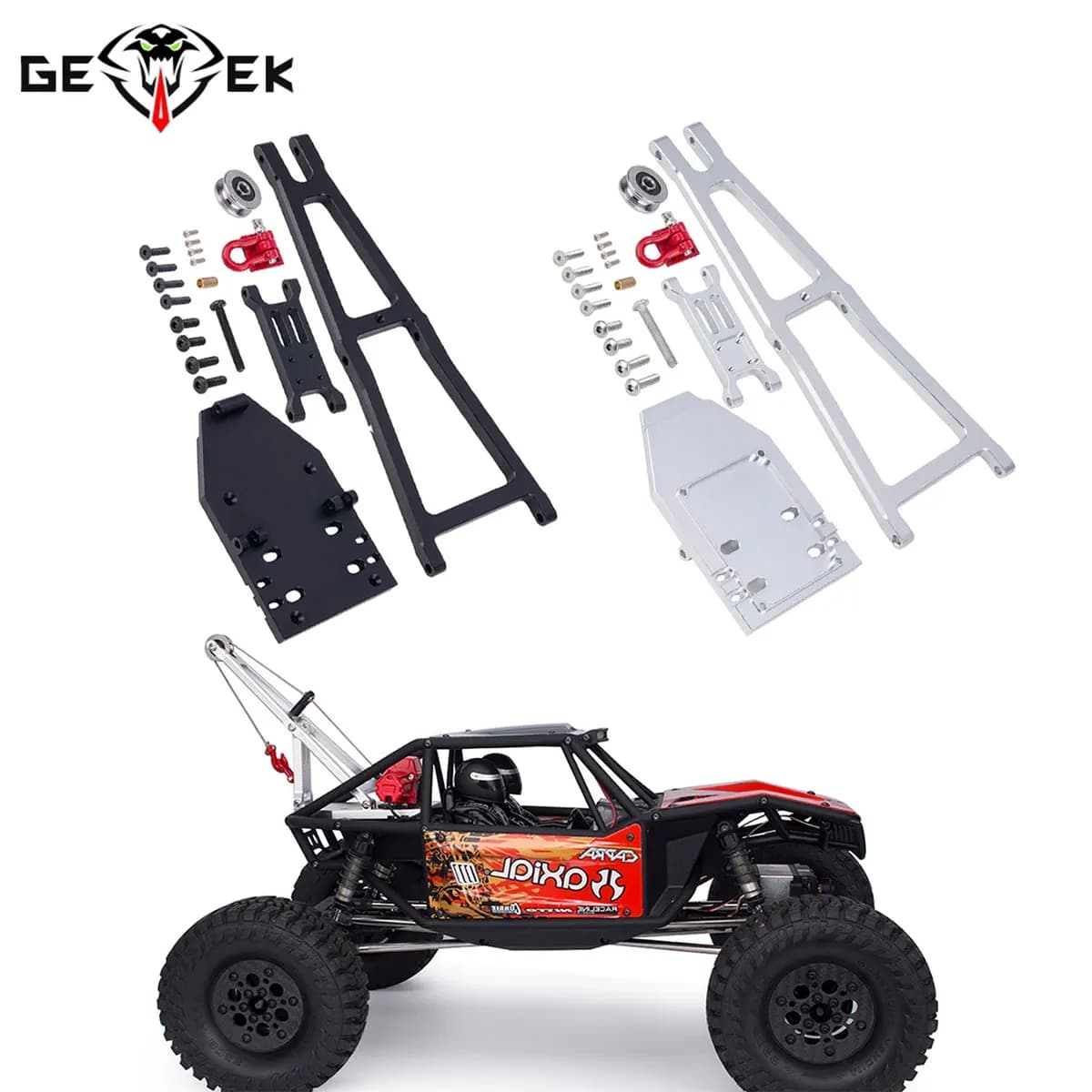 Simulazione del corredo del braccio della gru del camion di rimorchio del camion dell'argano della scala 1/10 di alluminio per le parti di aggiornamento del Buggy del sentiero del cingolo RC 1.9UTB