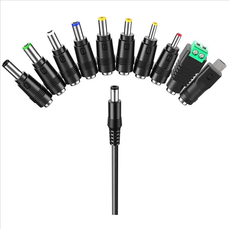 Cavo di alimentazione da USB a CC Cavo di ricarica universale da USB a jack CC Cavo di alimentazione con 20 connettori intercambiabili
