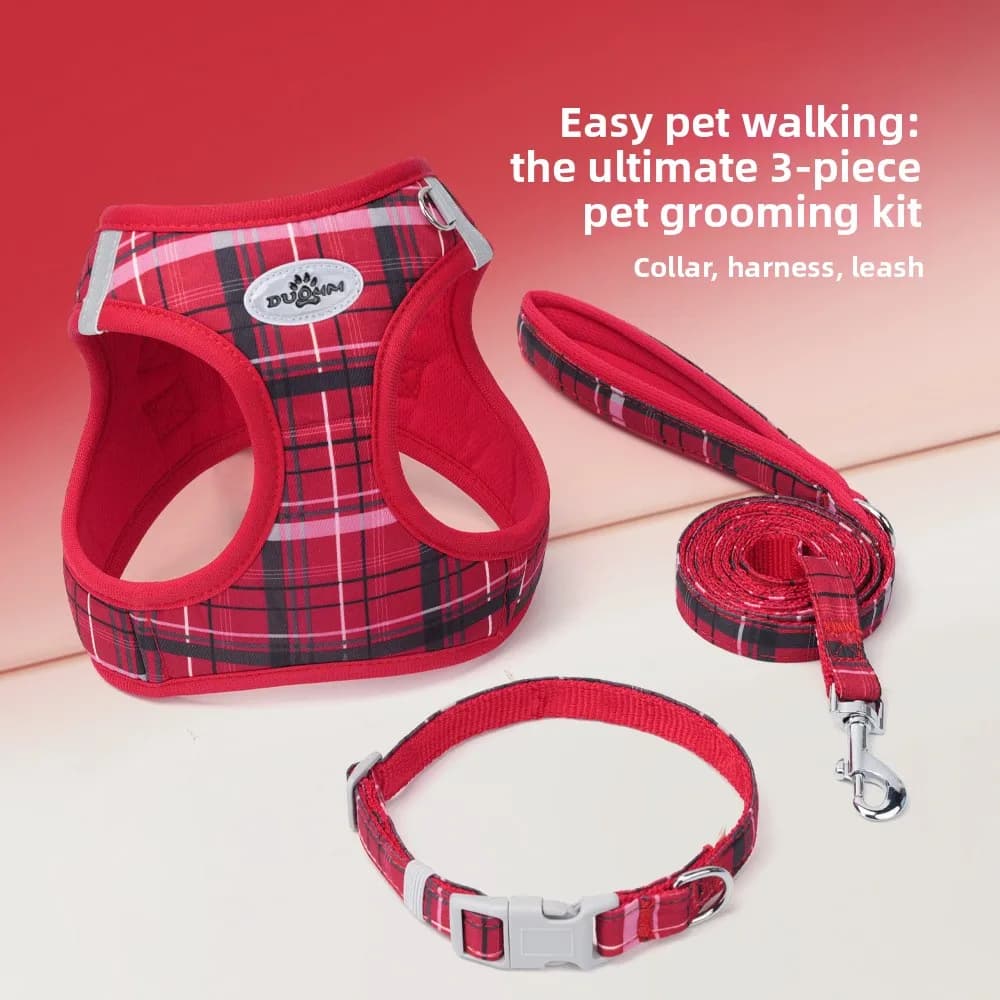 Dog Collar Leash Travel Suit Dog Accessories for Small Dogs Dog Harness and Leash Set Dog Leash Suit Vest Harness Small