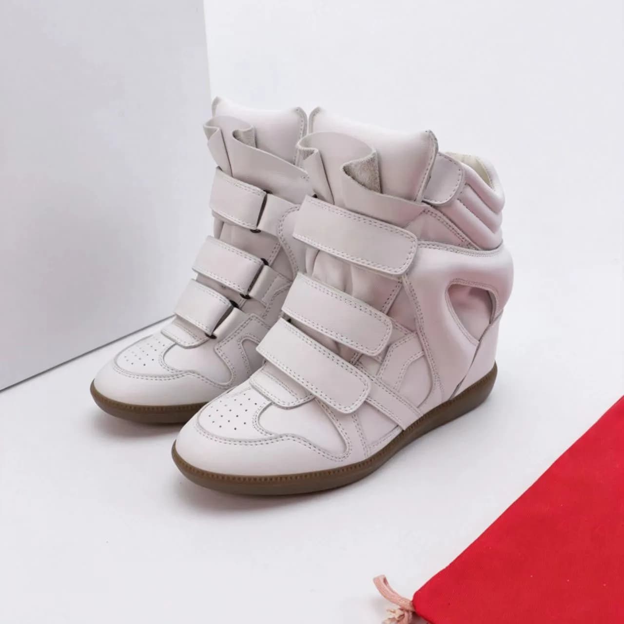 Sneakers con Zeppa Nascosta per Donna, Scarpe Classiche alla Moda con Chiusura in Velcro