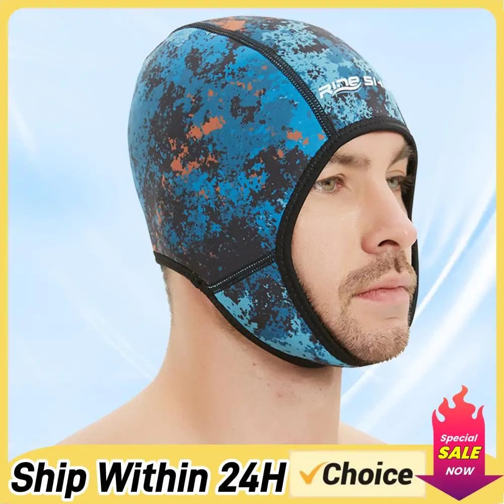 2mm Neoprene diving cap, Rapid Drying Water Cap, Elastic Mute Hood, Thermal Cap for Snorkeling and Sailing