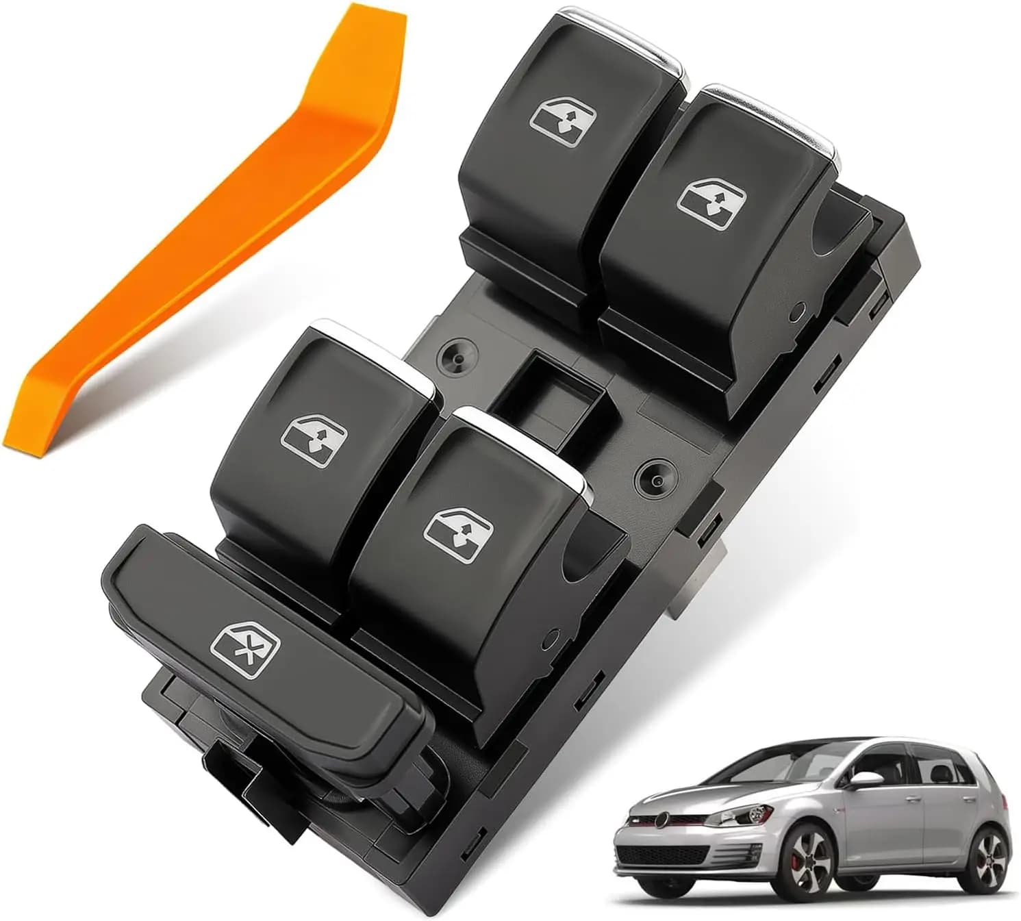 Interruttore Alzacristallo Elettrico Anteriore Lato Guida Pulsante di Controllo Principale per VW Golf MK7 Passat B8 Seat Skoda 5GG959857A
