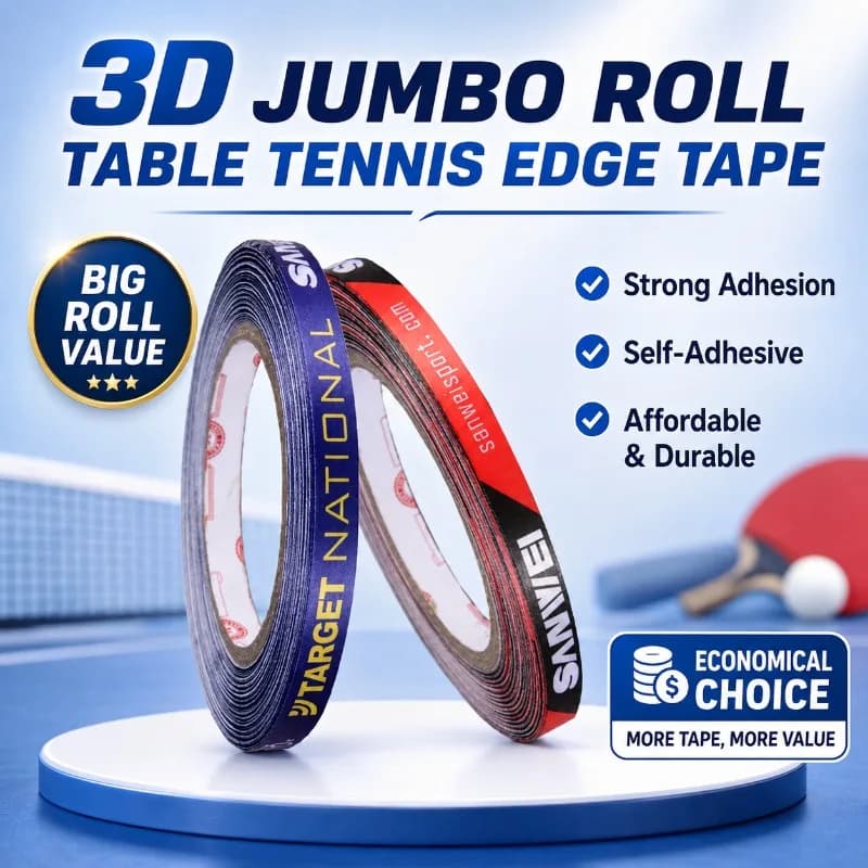 Original Sanwei 1cmx25M Silk fiber Table Tennis Racket Edge Tape Side Protector Ping Pong Bat Protective Accessory