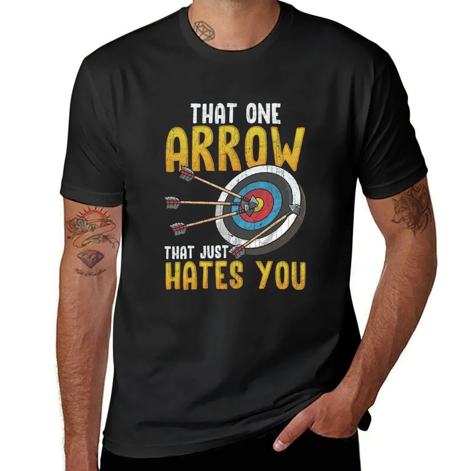 Tiro con l'arco arco bersaglio che una freccia che ti odia Archer regalo t-shirt vestiti anime camicie da allenamento oversize per uomo