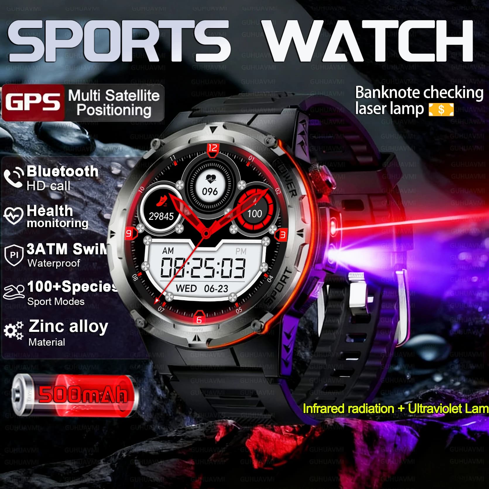 2026 NEW popular outdoor sports GPS tracker Smart Watch man 500mAh NFC HD call IP68 waterproof depth cardiofrequencymeter watch