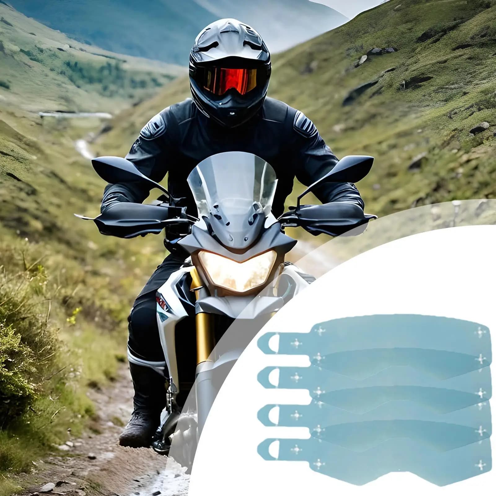 Rubber Film Tear-Off for Goggless Outdoor Sport Sunglasses Motorbike Goggles Len Protective Screen High Visual Performance