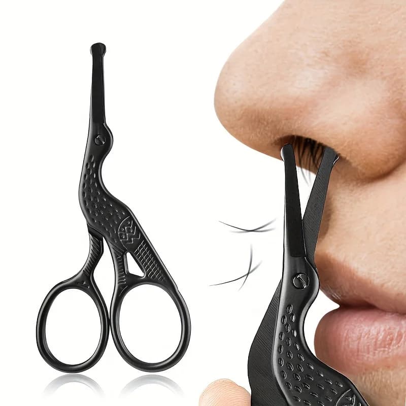 1 pz Forbici per capelli in acciaio inossidabile Forbici per cigogne con punta tonda di sicurezza migliorata per strumento preciso per sopracciglia, naso, barba