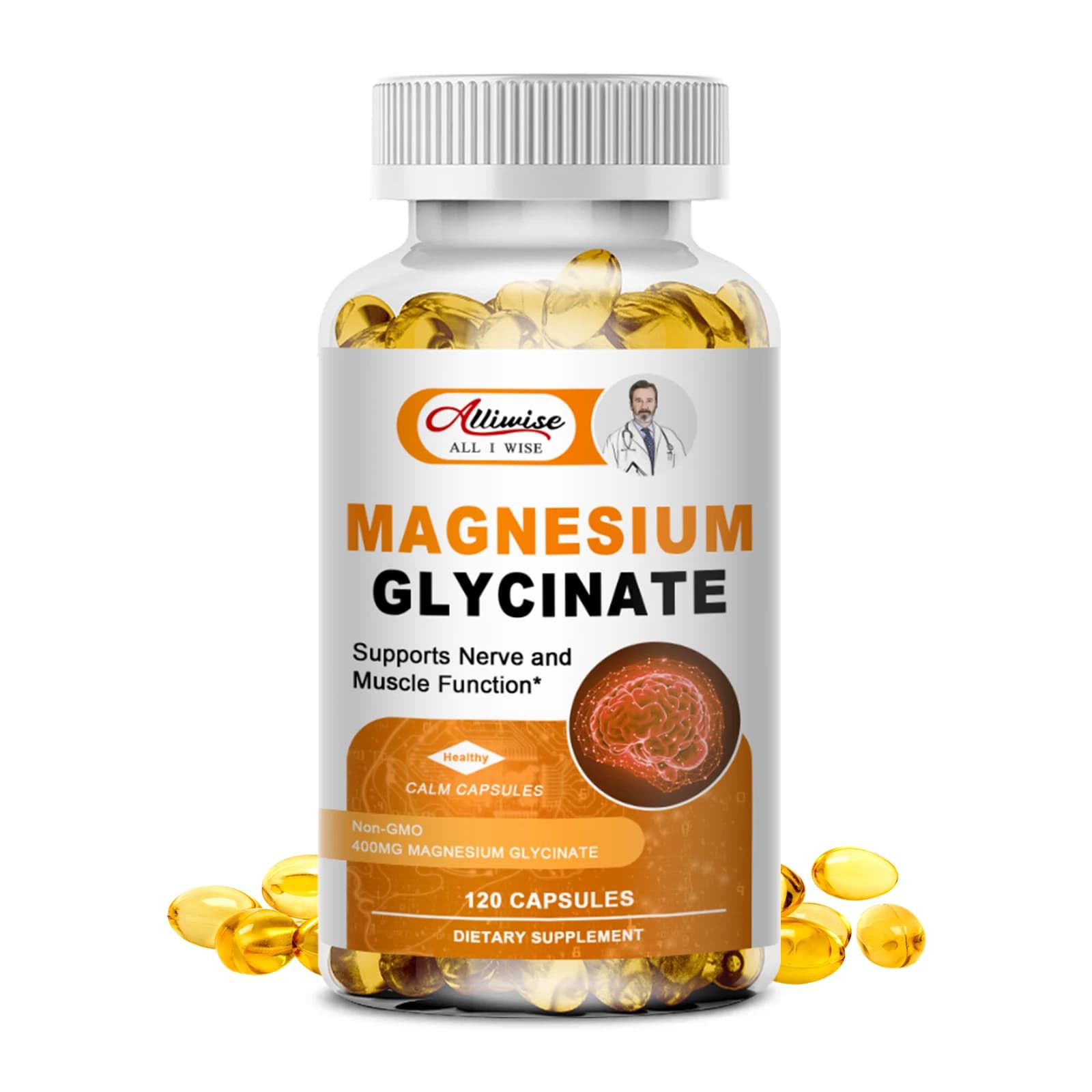 400mg magnesium glycinate magnesium supplement with vitamin D3 and B6 supports bones, memory, calm, mood and improves sleep, 120 pieces