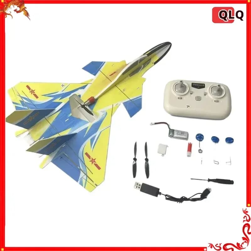 RC Aircraft KePaQi J20 2.4G Radio Control Glider Remote Control Fighter Plane Shock-resistant magic board Boys Toys for Children