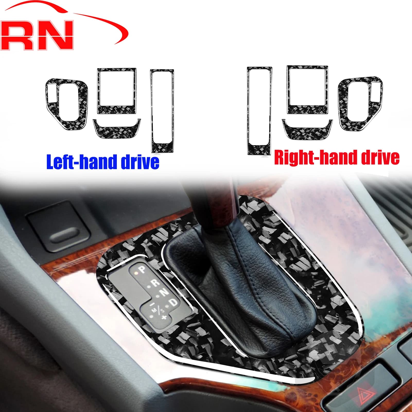 Per BMW Serie 5 M5 E39 1998-2003 Kit pannello ingranaggi in fibra di carbonio forgiato modificato Accessori interni auto Adesivo decorativo