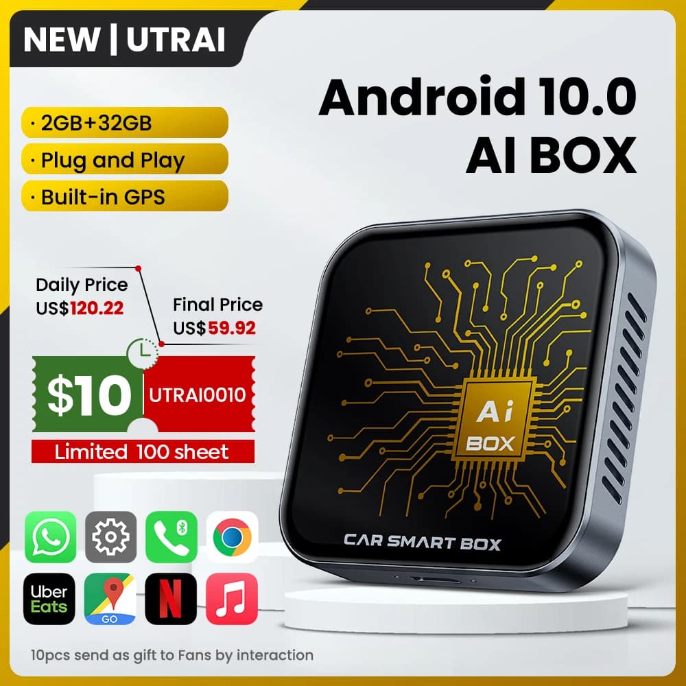 UTRAI Wireless Carplay e Android Auto Magic Box Smart Car Play Streaming Box Plug and Play per auto Android CarPlay cablate OEM