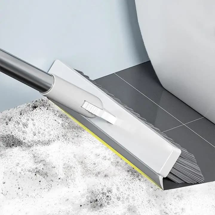 Spazzola per Piastrelle del Bagno con Manico Lungo in Metallo e Setole Dure per Angoli Difficili, Strumento per la Pulizia del WC, Spazzola per Bagno