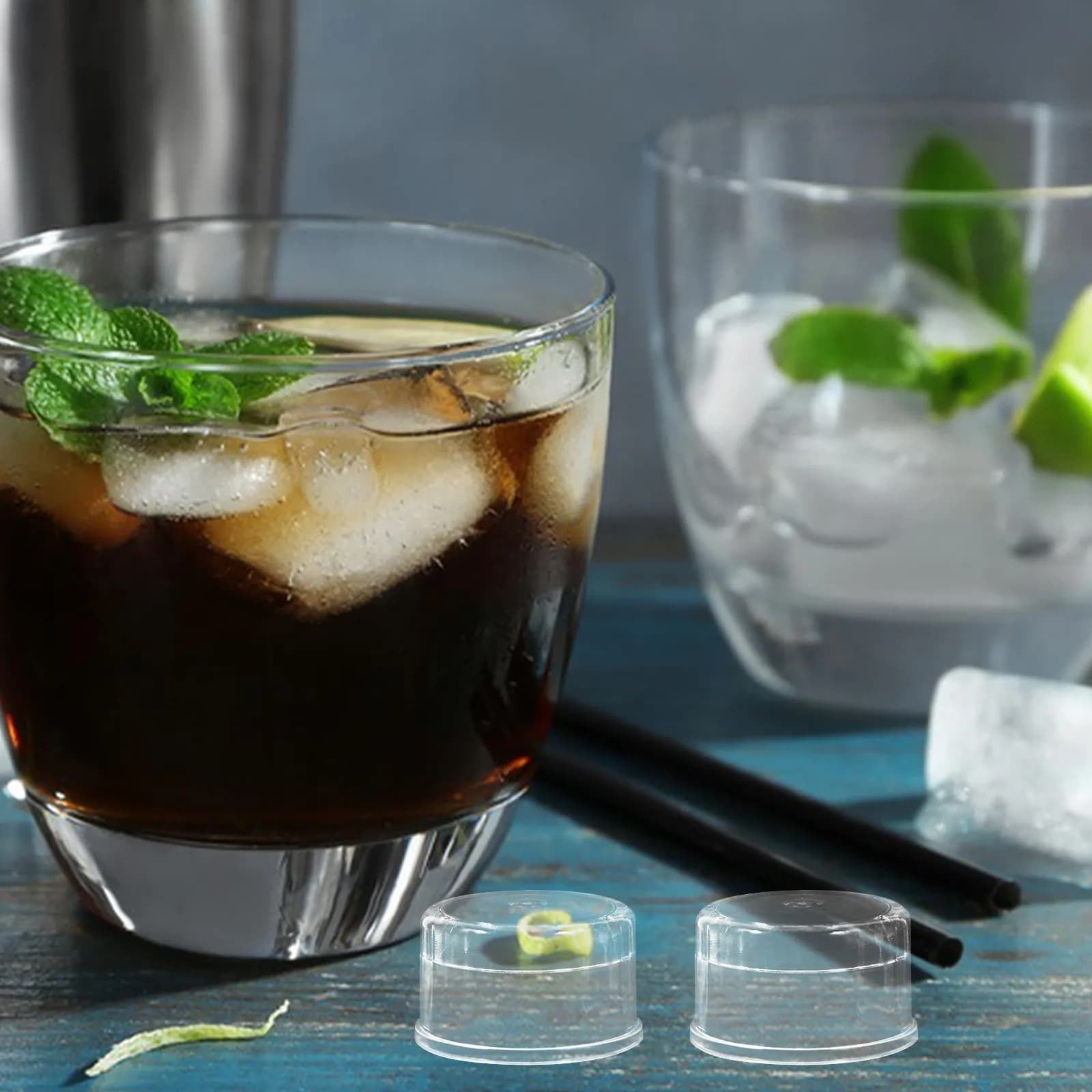 10 Pezzi Coperchi Trasparenti in Plastica Anti-Schizzo per Shaker da Neve, Coperchi Sigillanti per Bicchieri di Succo, Tappi di Ricambio per Cocktail Shaker