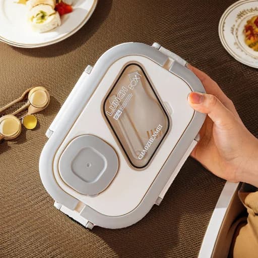 1 pz comoda scatola per il pranzo isolata europea ovale sigillata scatola per il pranzo per la conservazione della freschezza scatola Bento per adulti a doppio strato per uso domestico