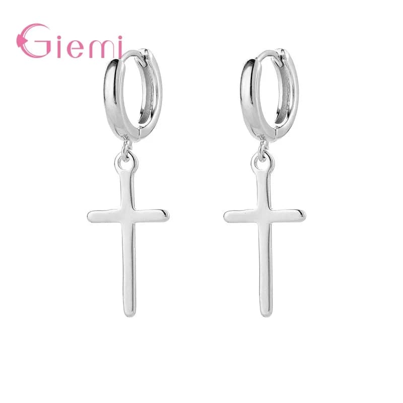 Orecchini in argento sterling 925 alla moda alla moda Orecchini pendenti con croce per donna Uomo Orecchini regalo Ciondolo Gioielleria raffinata all'ingrosso