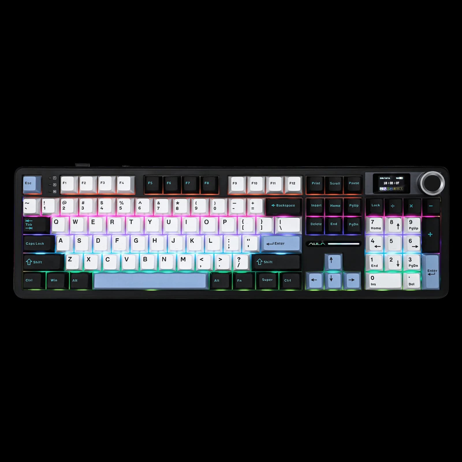 EPOMAKER X AULA F108 PRO 100% ANSI US Layout Gasket Hot-Swap Wired/2.4GHz/BT Wireless Mechanical Keyboard Screen/Volume Knob
