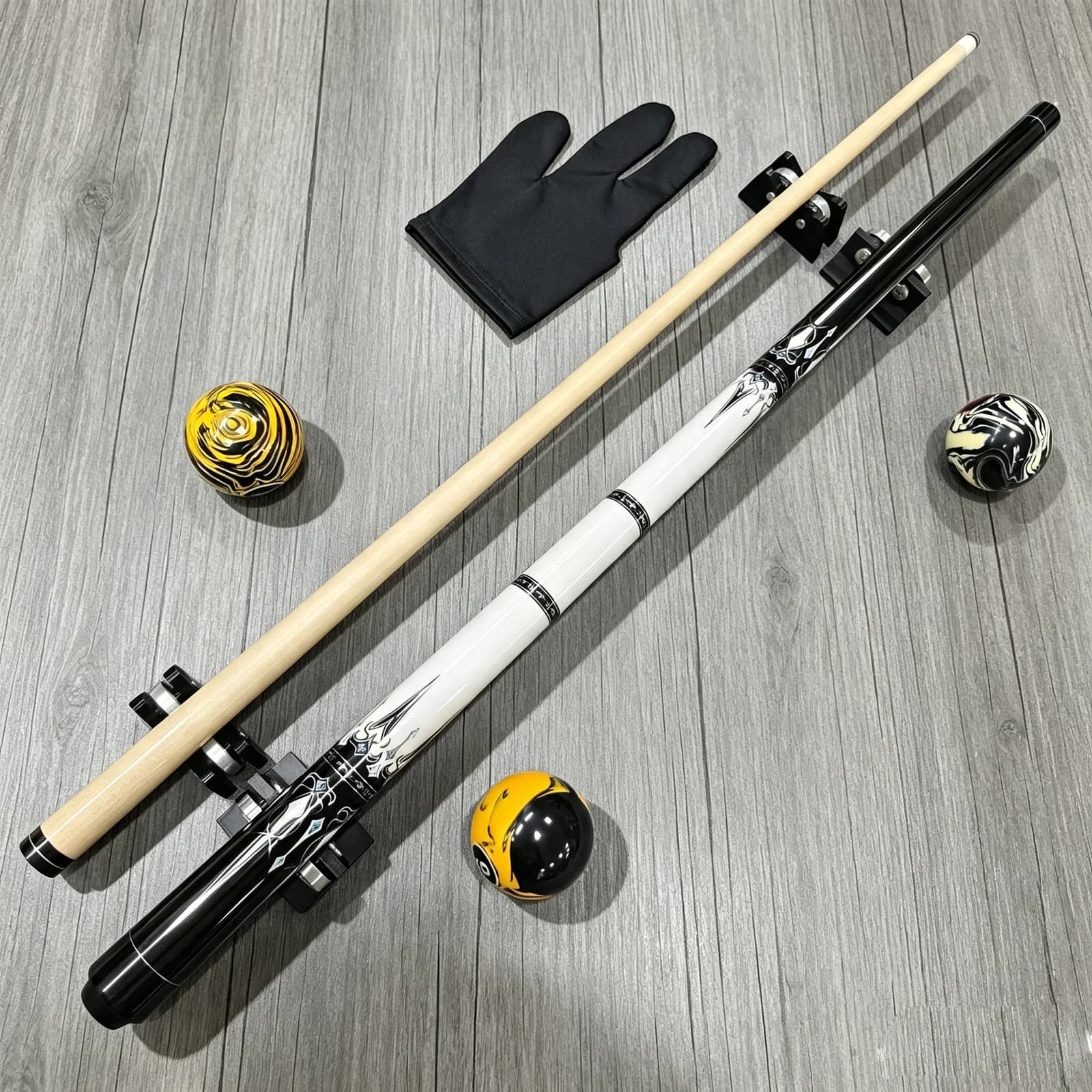 Premium Billiard Cue,12mm Tip,Stainless Steel Slow‑Eight‑Tooth Joint,Tight Fit,Sleek Look,Great Holiday Gift