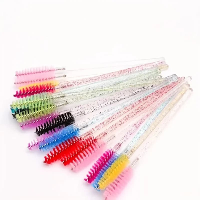 50Crystal disposable mascara brush eyelash brush Solid Spiral Eyebrow Brush Eyelash comb makeup tool