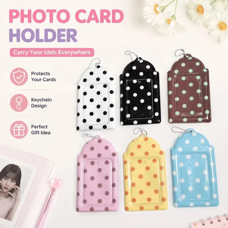 PVC Photocard Sleeve 3 Inch Card Holder Kpop Idol Card Case Backpack Accessories Keychain Keyring Gift