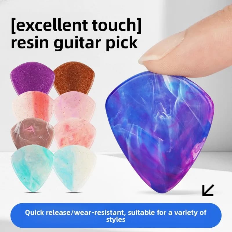 5pcs Guitar Pick Resin Folk Wood Electric Guitar Special Fingerstyle Strumming Piece Bass Anti-slip Speed Shrapnel Accessories