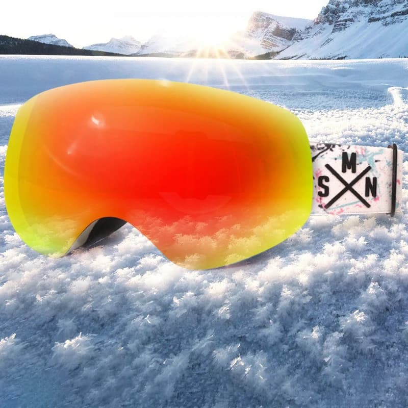 Occhiali da sci antiappannamento per sport all'aria aperta Protezione UV400 Lenti intercambiabili Occhiali da snowboard Occhiali da snowboard per viso grande Ragazzo Ragazze