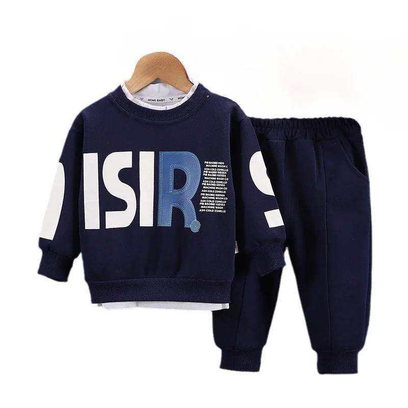 New Autumn Baby Girls Clothes Children Boys Casual Letter Long Sleeved T-Shirt Pants 2Pcs/Sets Toddler Clothing Kids Tracksuits